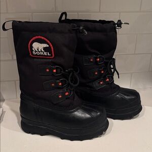 Sorel Black & Red Snow Boots